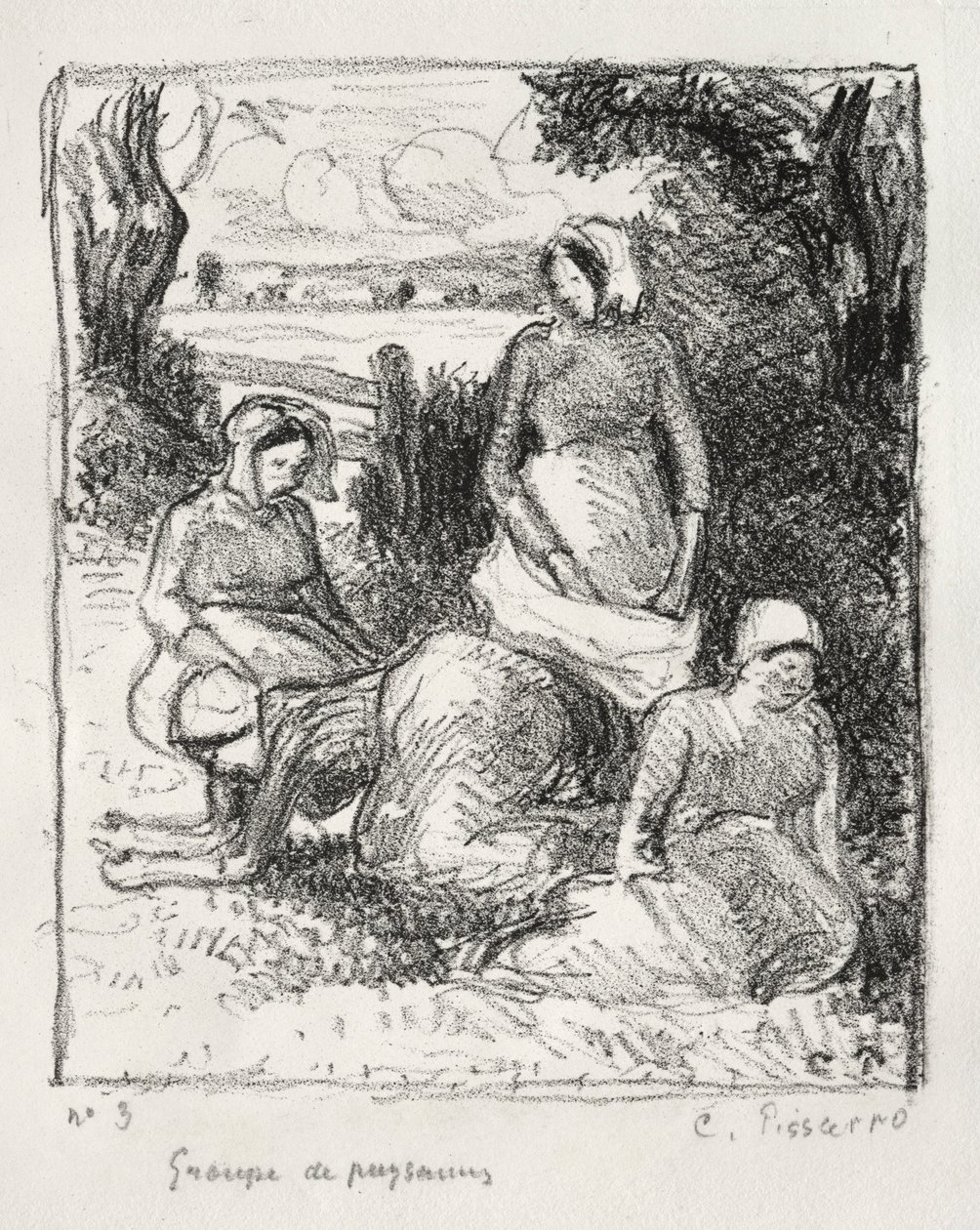 Grupo de Camponeses, c. 1896 de Camille Jacob Pissarro
