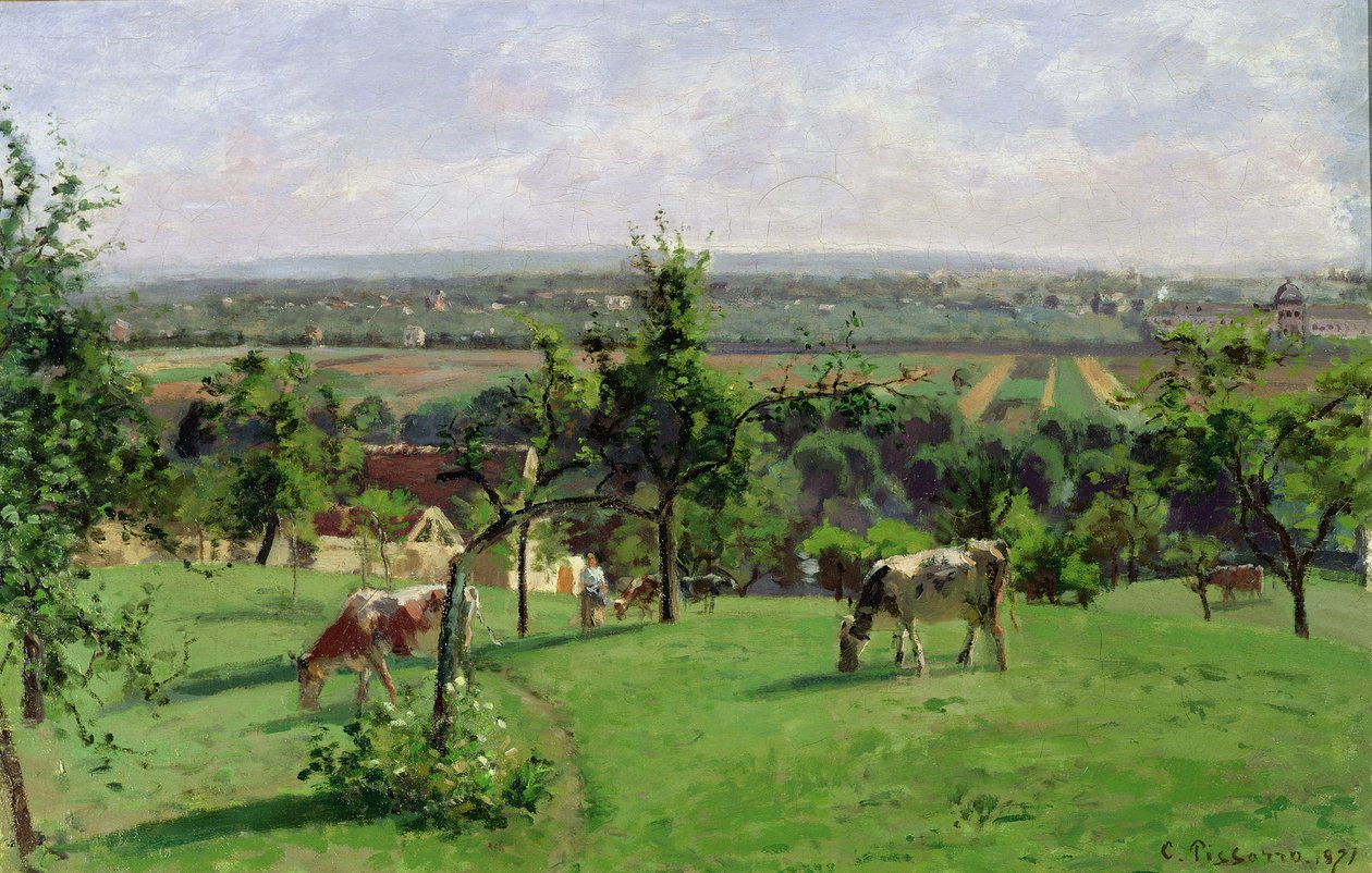 Encosta de Vesinet, Yvelines, 1871 de Camille Jacob Pissarro