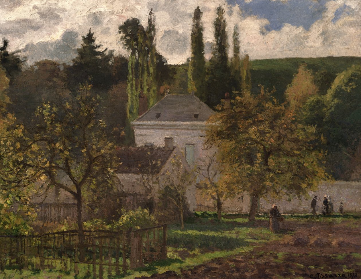 Casa no Hermitage, Pontoise, 1873 de Camille Jacob Pissarro