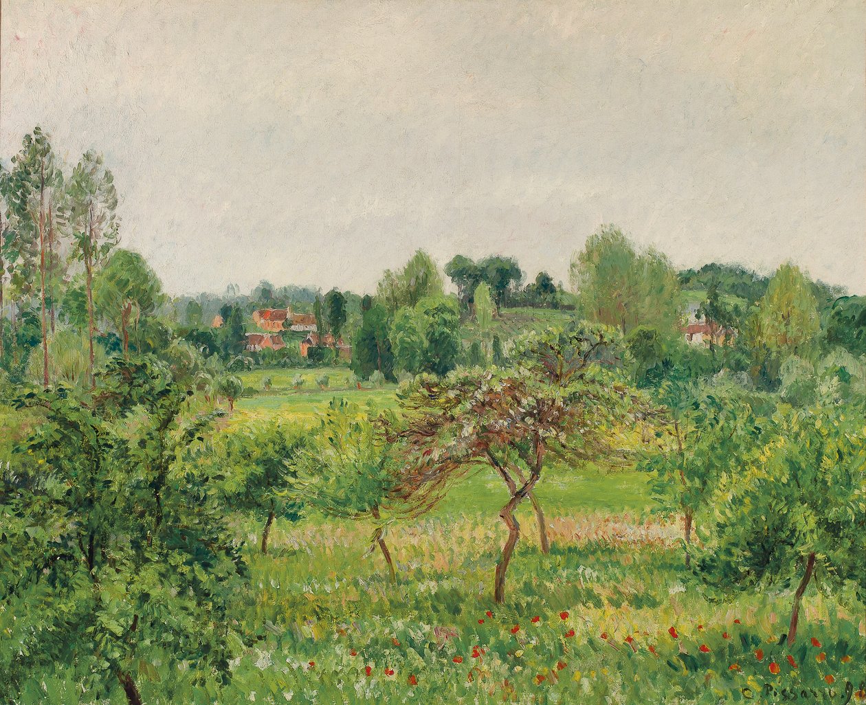 Junho, tempo chuvoso, Eragny; Junho, tempo chuvoso, Eragny, 1898 de Camille Jacob Pissarro