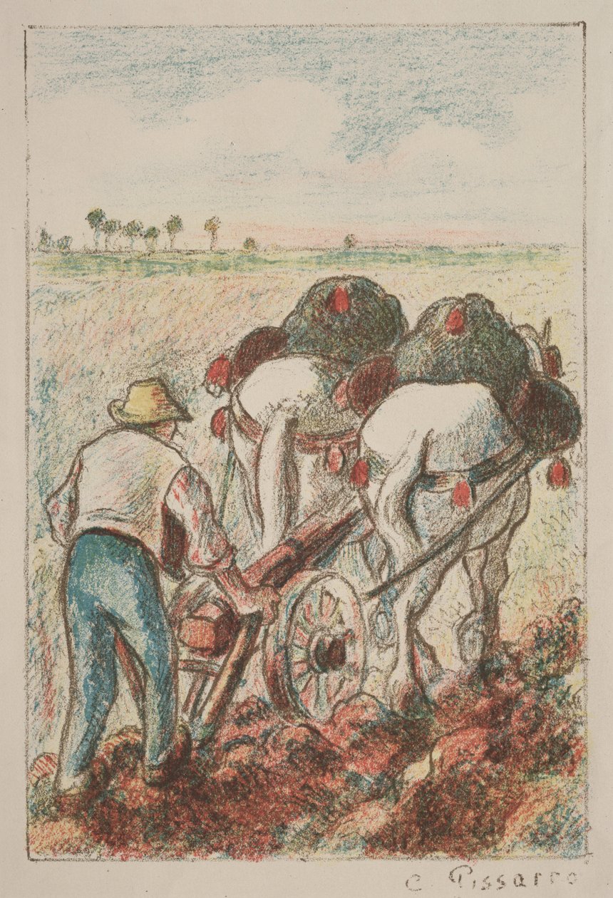 O Arado, 1901. de Camille Jacob Pissarro