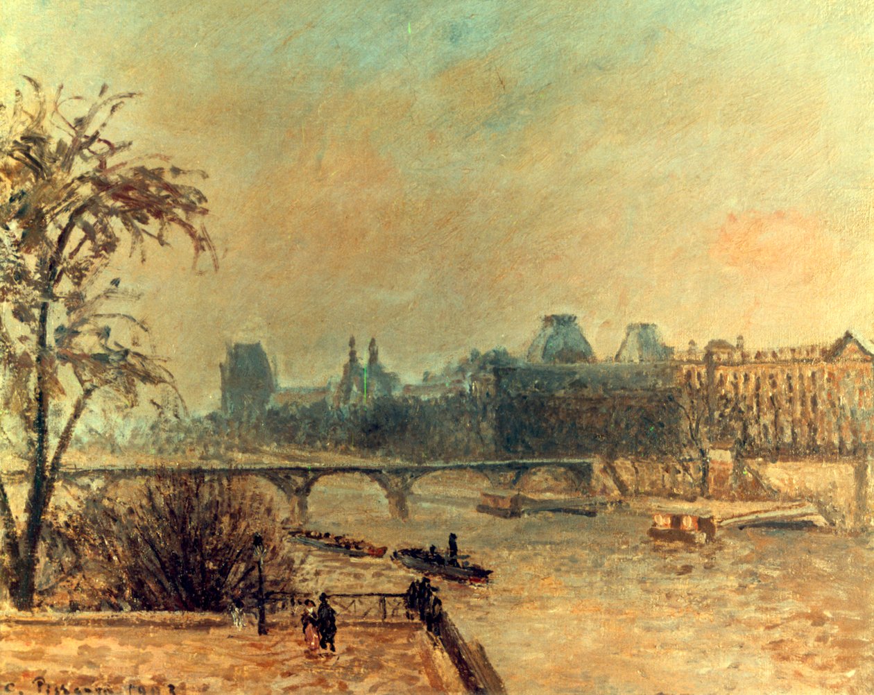 O Sena e o Louvre, Paris, 1903 de Camille Jacob Pissarro
