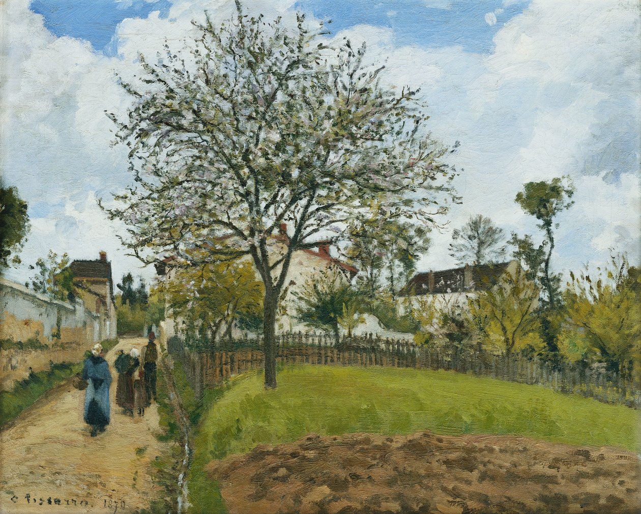 Paisagem em Louveciennes; Paisagem em Louveciennes, 1870 de Camille Jacob Pissarro