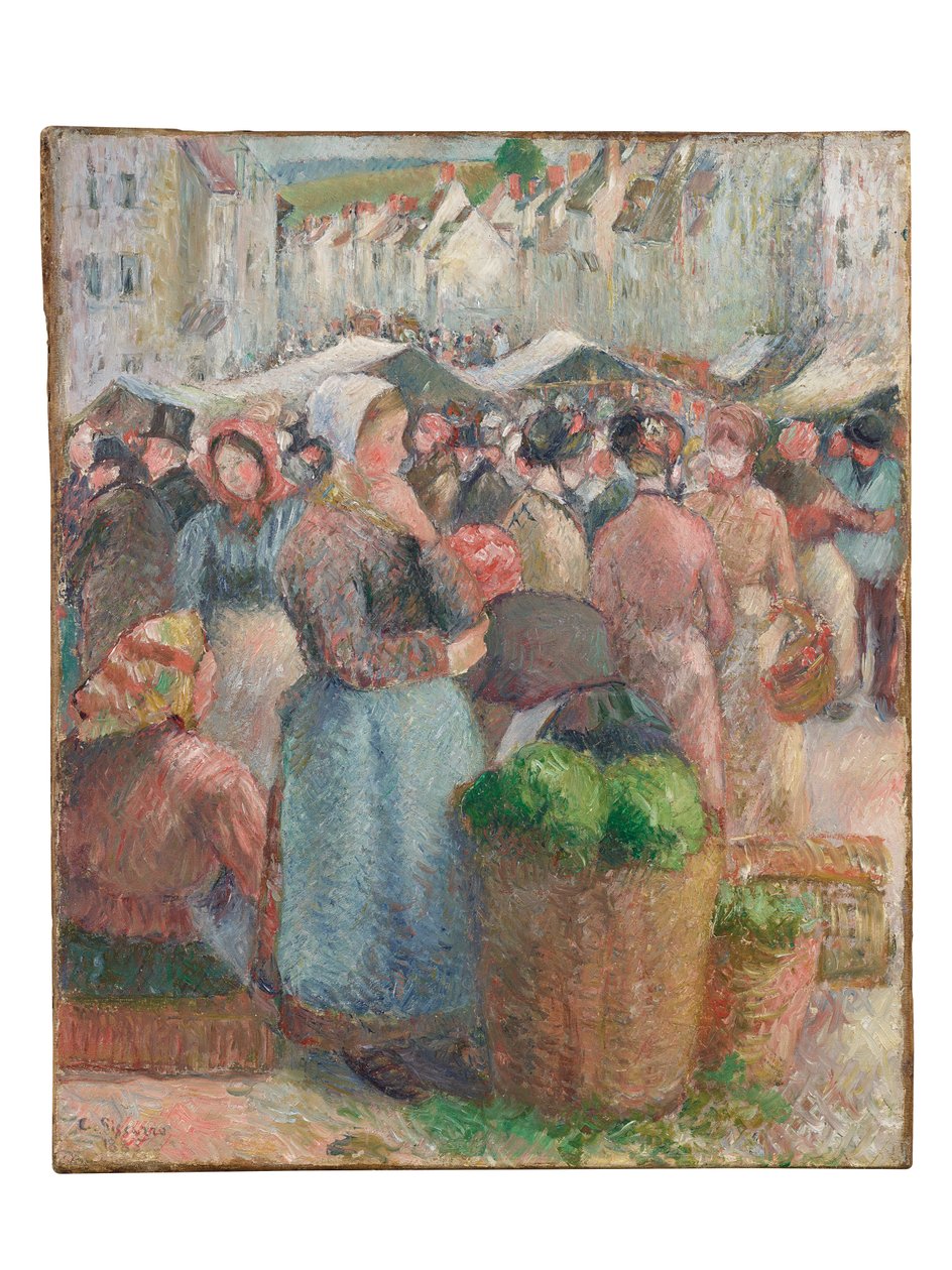 Mercado de Gisors, Grande-Rue, 1885 de Camille Jacob Pissarro