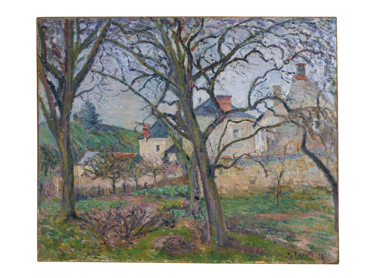 O jardim de Maubuisson, visto em direção à Côte Saint-Denis, Pontoise, 1876 de Camille Jacob Pissarro
