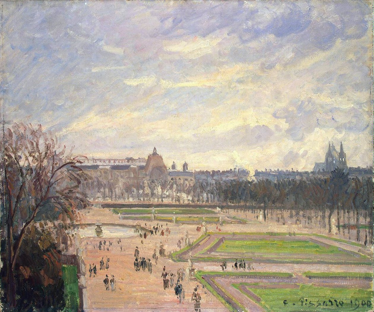 O Jardim das Tuileries. Pintura de Camille Pissaro (1830-1903), óleo sobre tela de Camille Jacob Pissarro