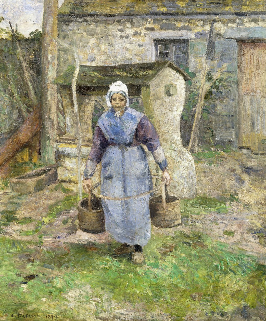 Madre Presle, Montfoucault; La Mere Presle, Montfoucault, 1874 de Camille Jacob Pissarro
