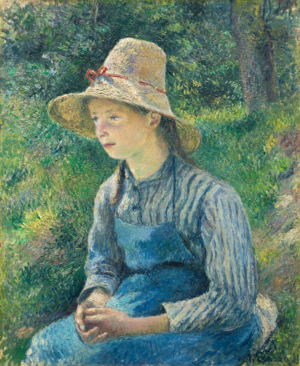 Camponesa com um chapéu de palha, 1881 de Camille Jacob Pissarro