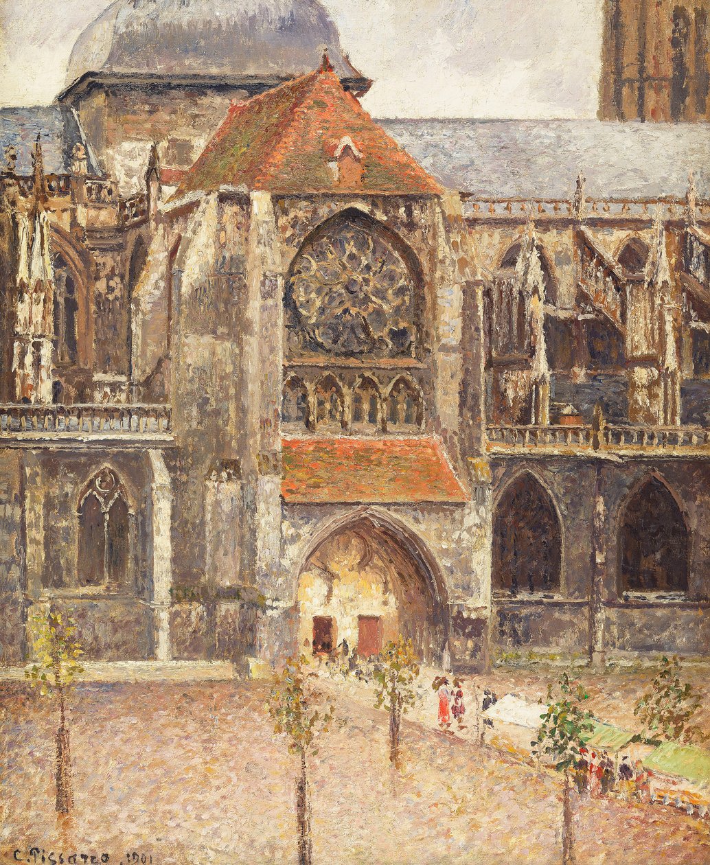 Portal da Igreja dos Saint-Jaques em Dieppe; Portal da Igreja de Saint-Jaques em Dieppe, 1901 de Camille Jacob Pissarro