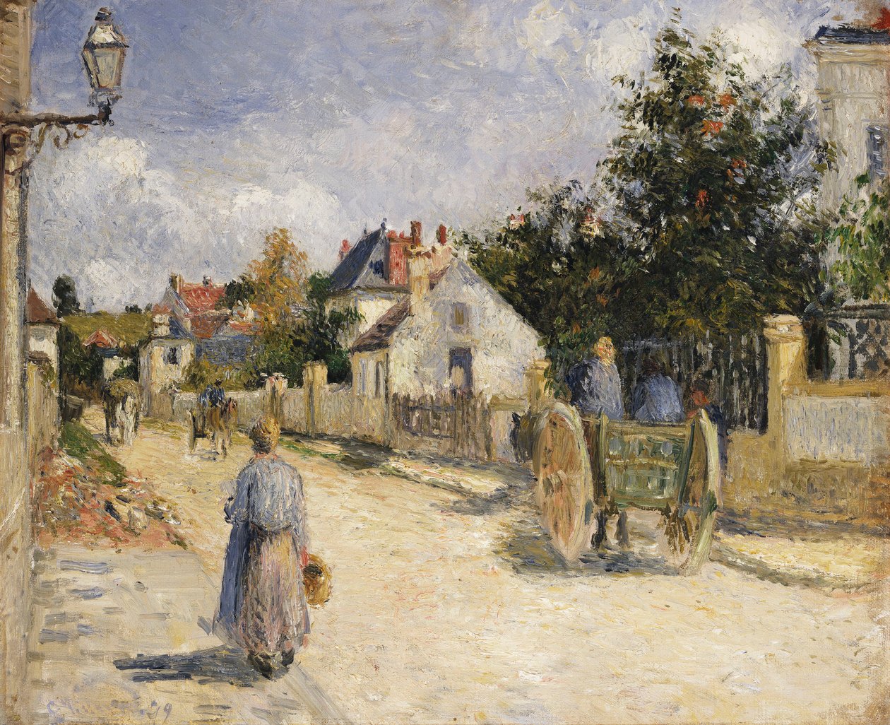 Estrada em Pontoise, 1879 de Camille Jacob Pissarro