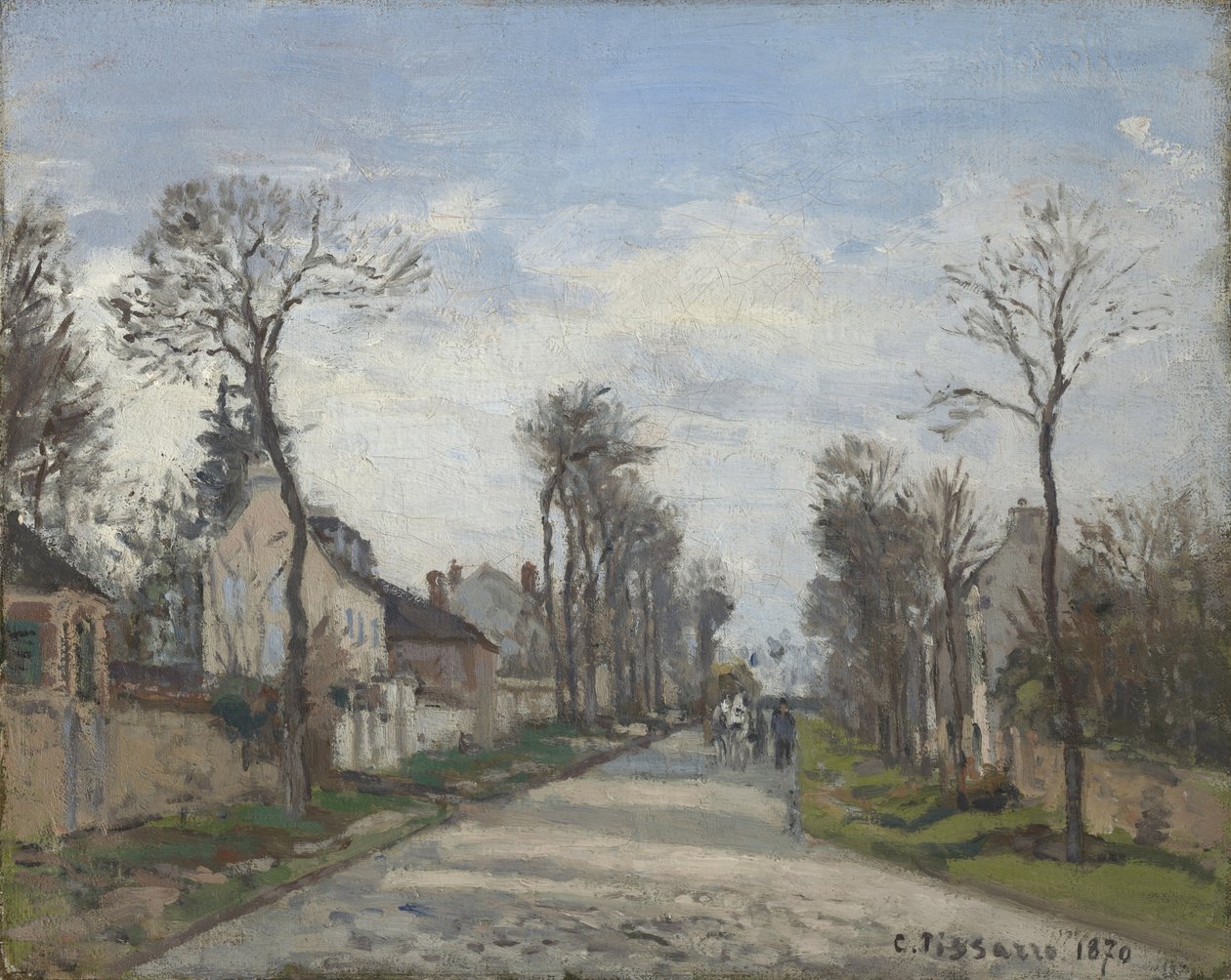Rota de Versalhes, Louveciennes, 1870 de Camille Jacob Pissarro