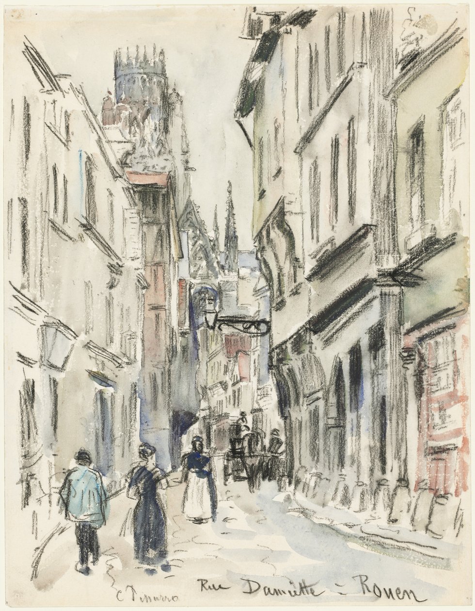 Rue Damiette, Rouen, c. 1884. de Camille Jacob Pissarro