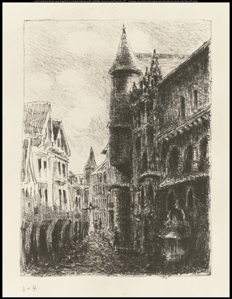 Rue Saint-Romain, Rouen, 1a chapa, 1896 de Camille Jacob Pissarro