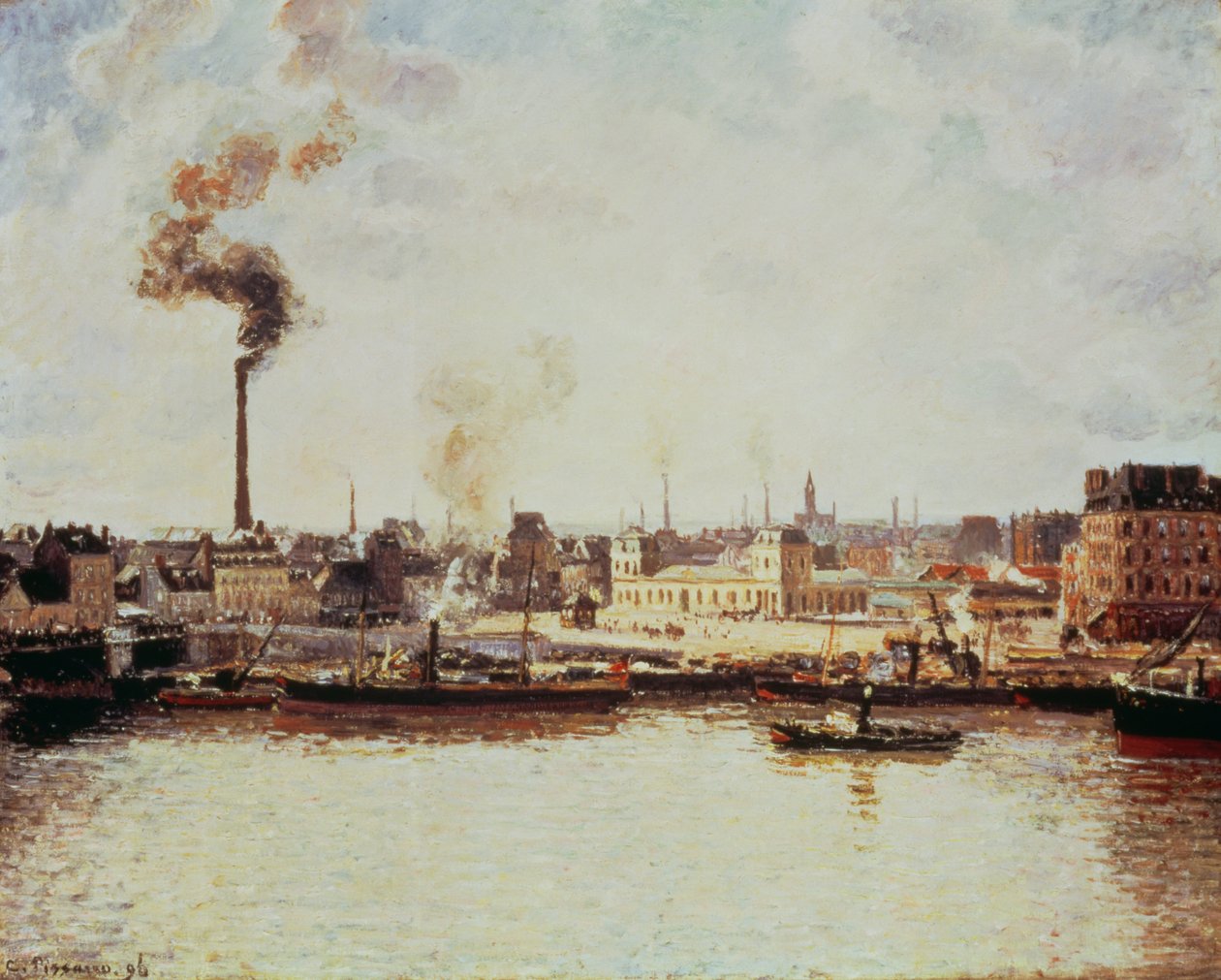 Saint-Sever Quay em Rouen, 1896 de Camille Jacob Pissarro