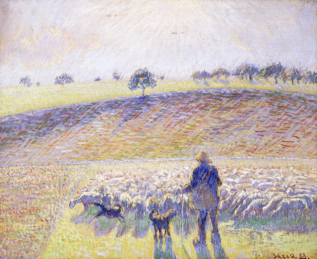 Pastor com ovelhas, 1888 de Camille Jacob Pissarro