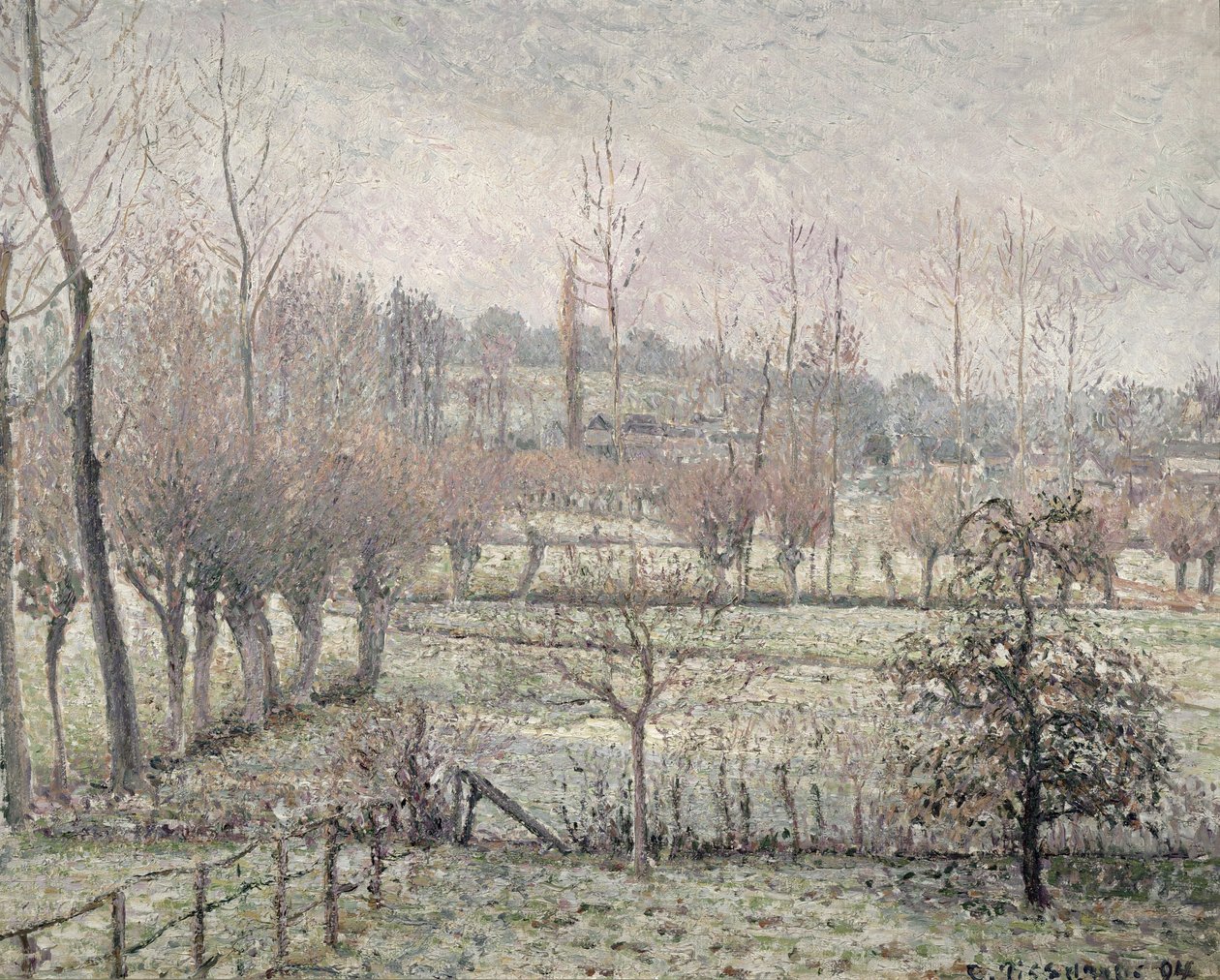 Efeito da neve em Eragny, 1894 de Camille Jacob Pissarro