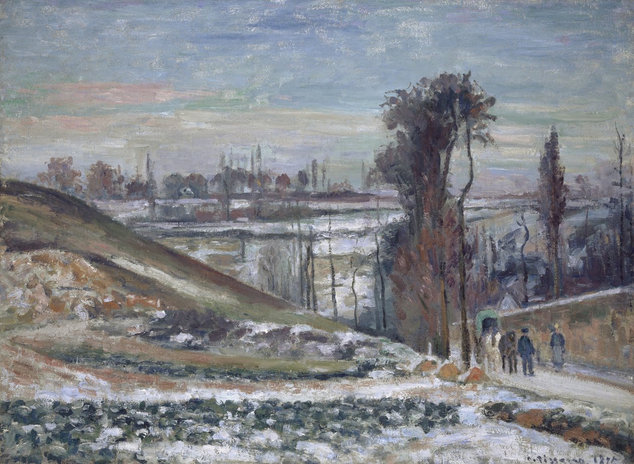 Paisagem de neve perto de l "Hermitage, 1875 de Camille Jacob Pissarro