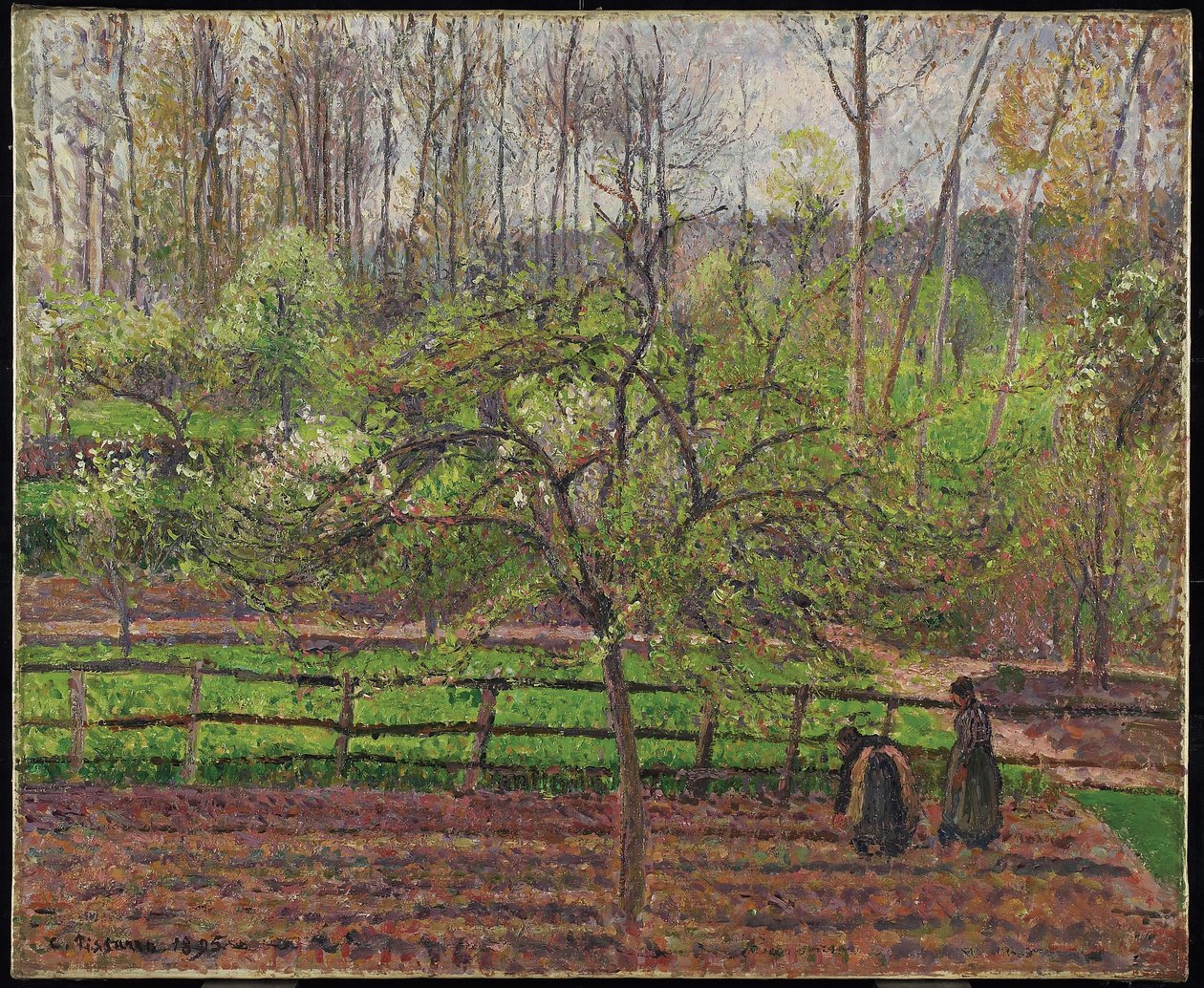 Primavera, Tempo Cinzento, Eragny, 1895 de Camille Jacob Pissarro