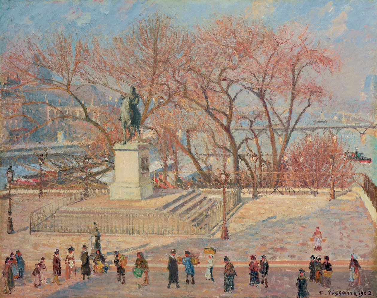 Estátua de Henrique IV, manhã, sol; Estátua d "Henri IV, matin, soleil, 1902 de Camille Jacob Pissarro