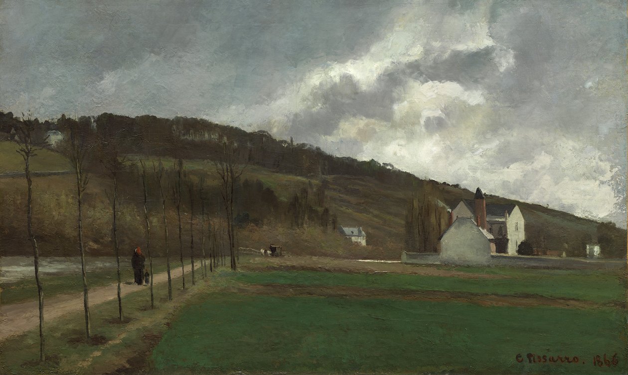 As margens do Marne no inverno de 1866 de Camille Jacob Pissarro