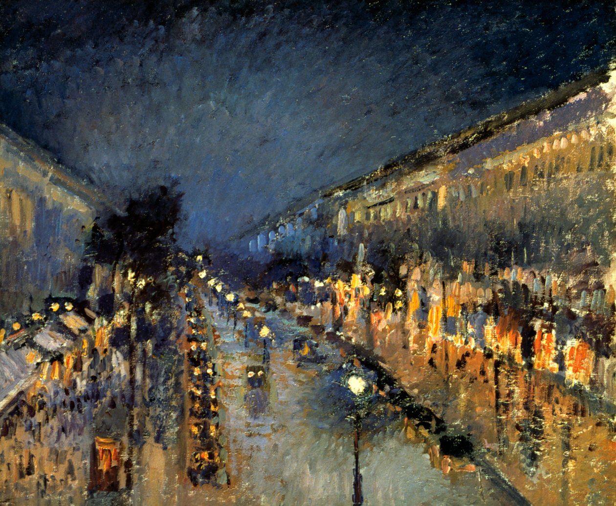 O Boulevard Montmartre à noite, 1897 de Camille Jacob Pissarro