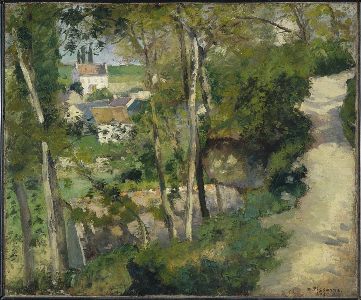 A escalada, Cote-du-Jalet Street, Pontoise, 1875 de Camille Jacob Pissarro
