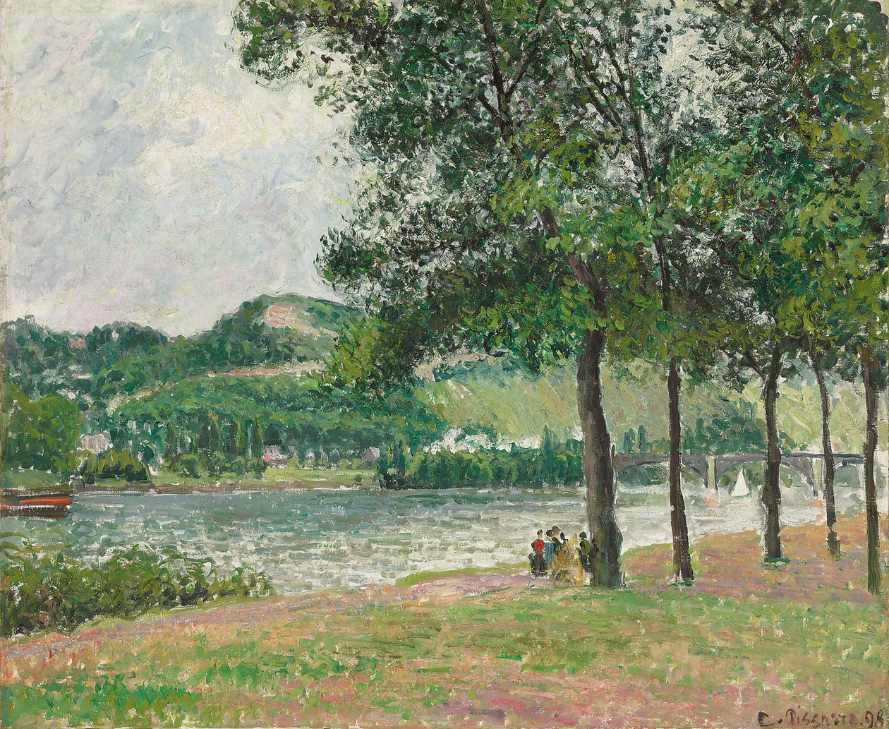 O Cours-la-Reine em Rouen, Nublado; O Cours-la-Reine em Rouen, Temps Gris, 1898 de Camille Jacob Pissarro
