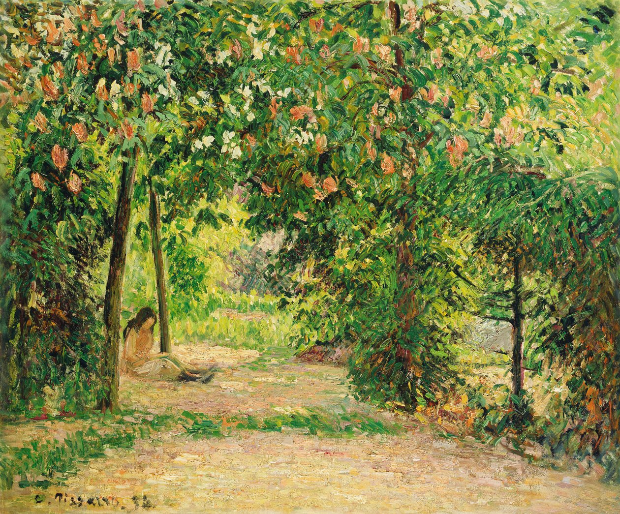O jardim em Eragny na primavera de 1894 de Camille Jacob Pissarro