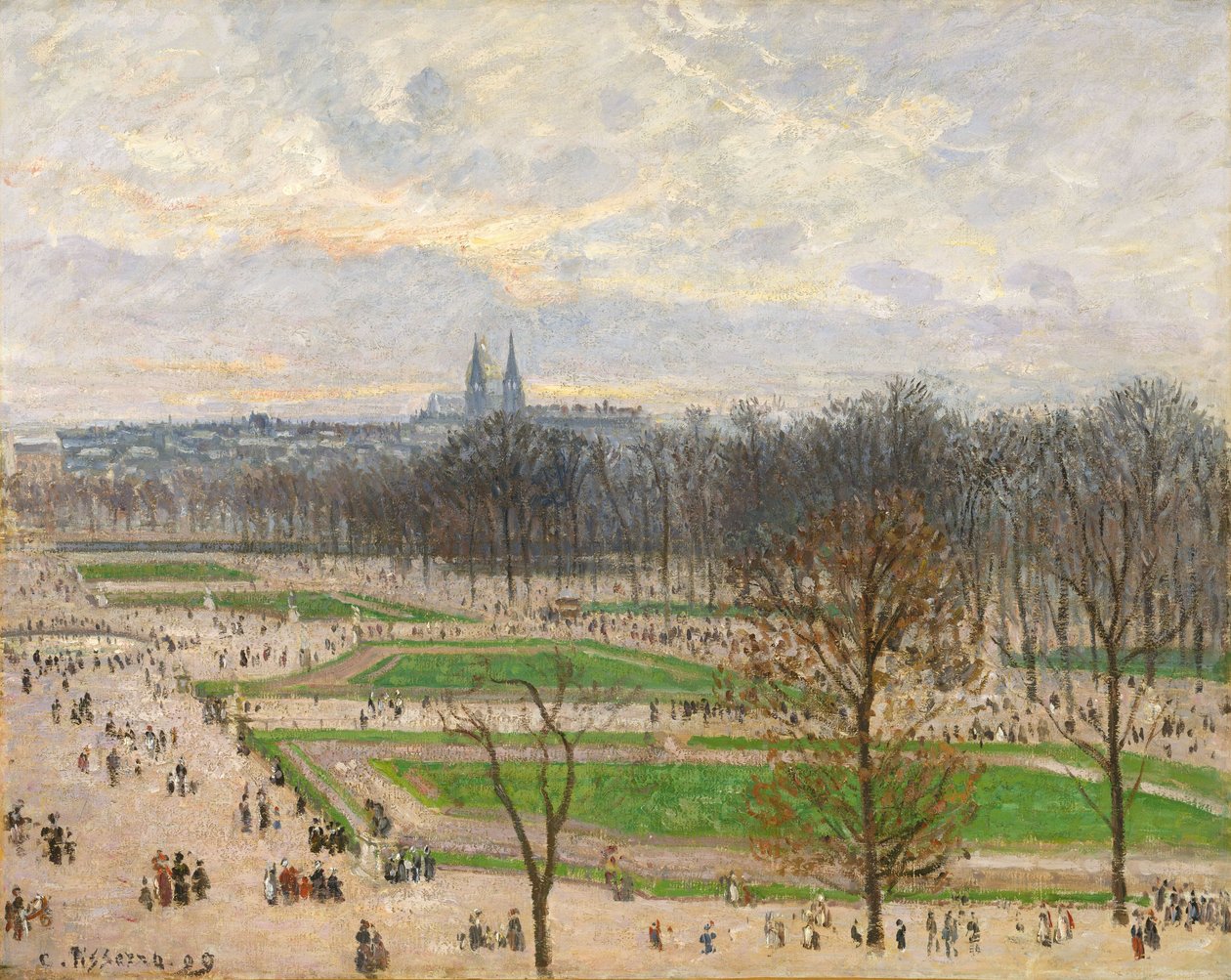O Jardim das Tulherias em uma tarde de inverno, 1899 de Camille Jacob Pissarro