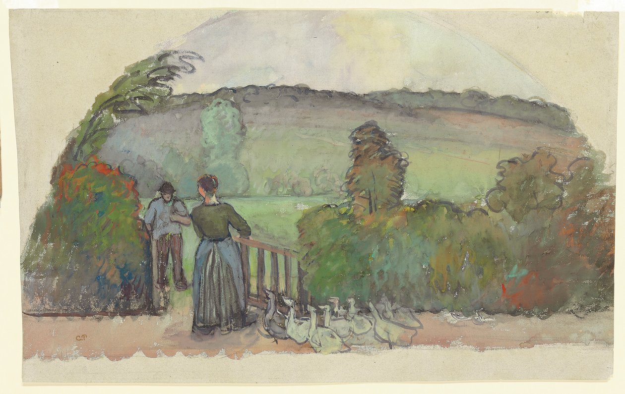 A menina do ganso, c.1895 de Camille Jacob Pissarro