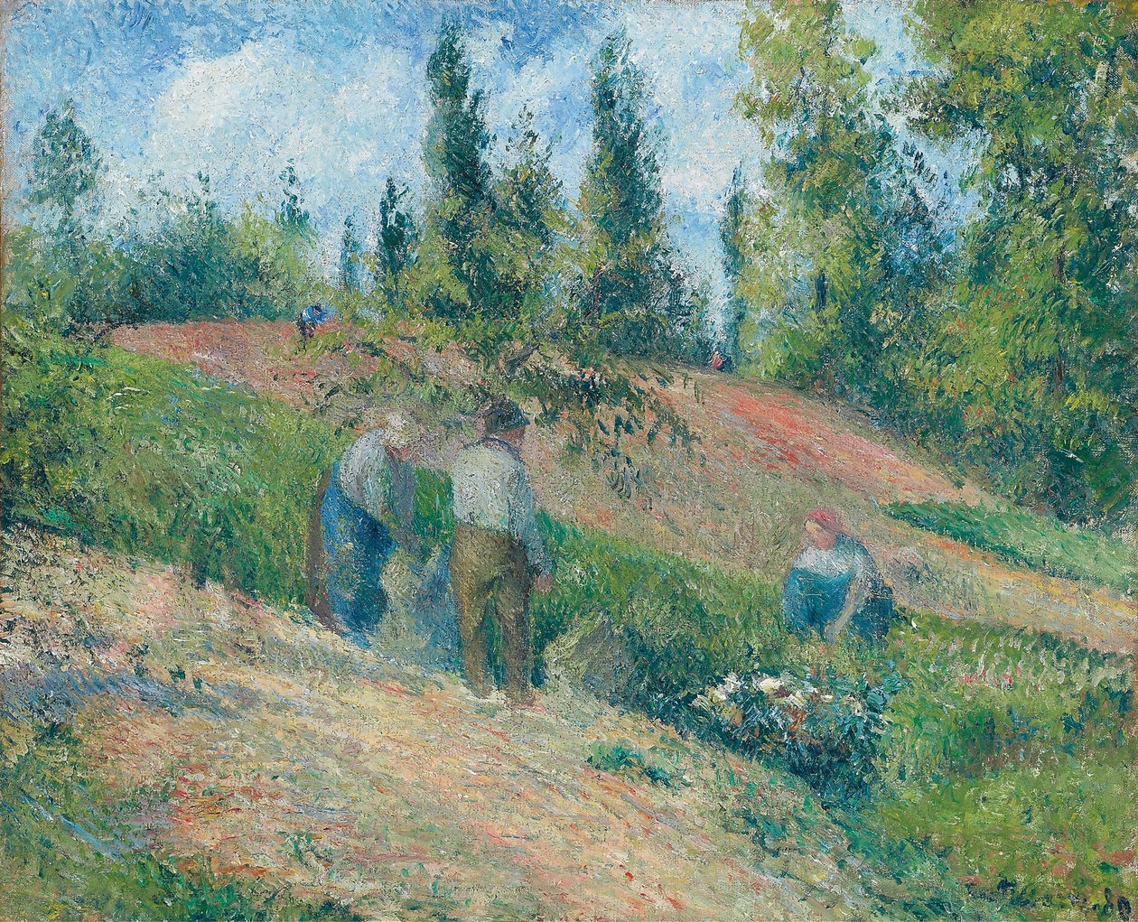 A colheita, Pontoise, 1880 de Camille Jacob Pissarro