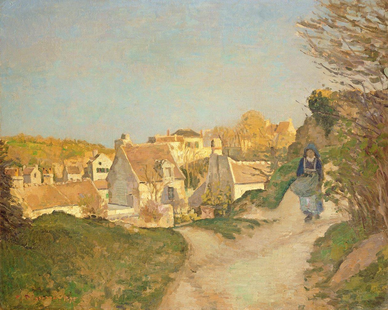 A colina em Jallais, Pontoise, 1875 de Camille Jacob Pissarro