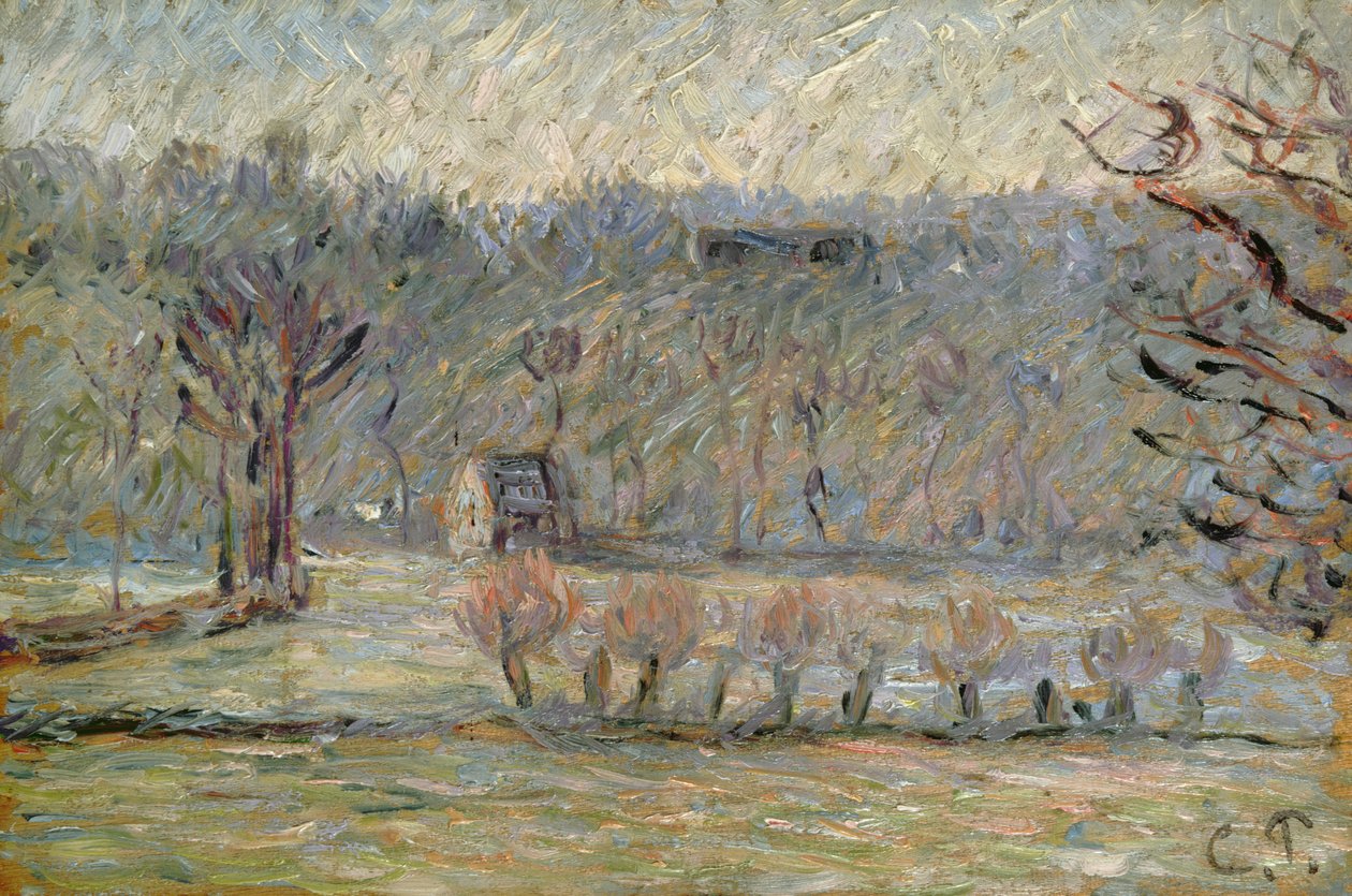 A colina em Vaches, Bazincourt, c.1890 de Camille Jacob Pissarro