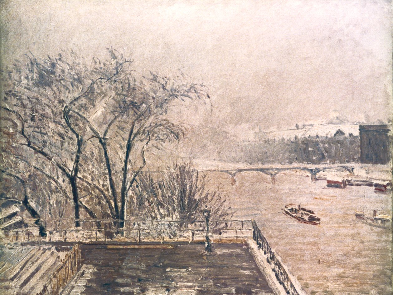 O Louvre sob a neve, 1902 de Camille Jacob Pissarro