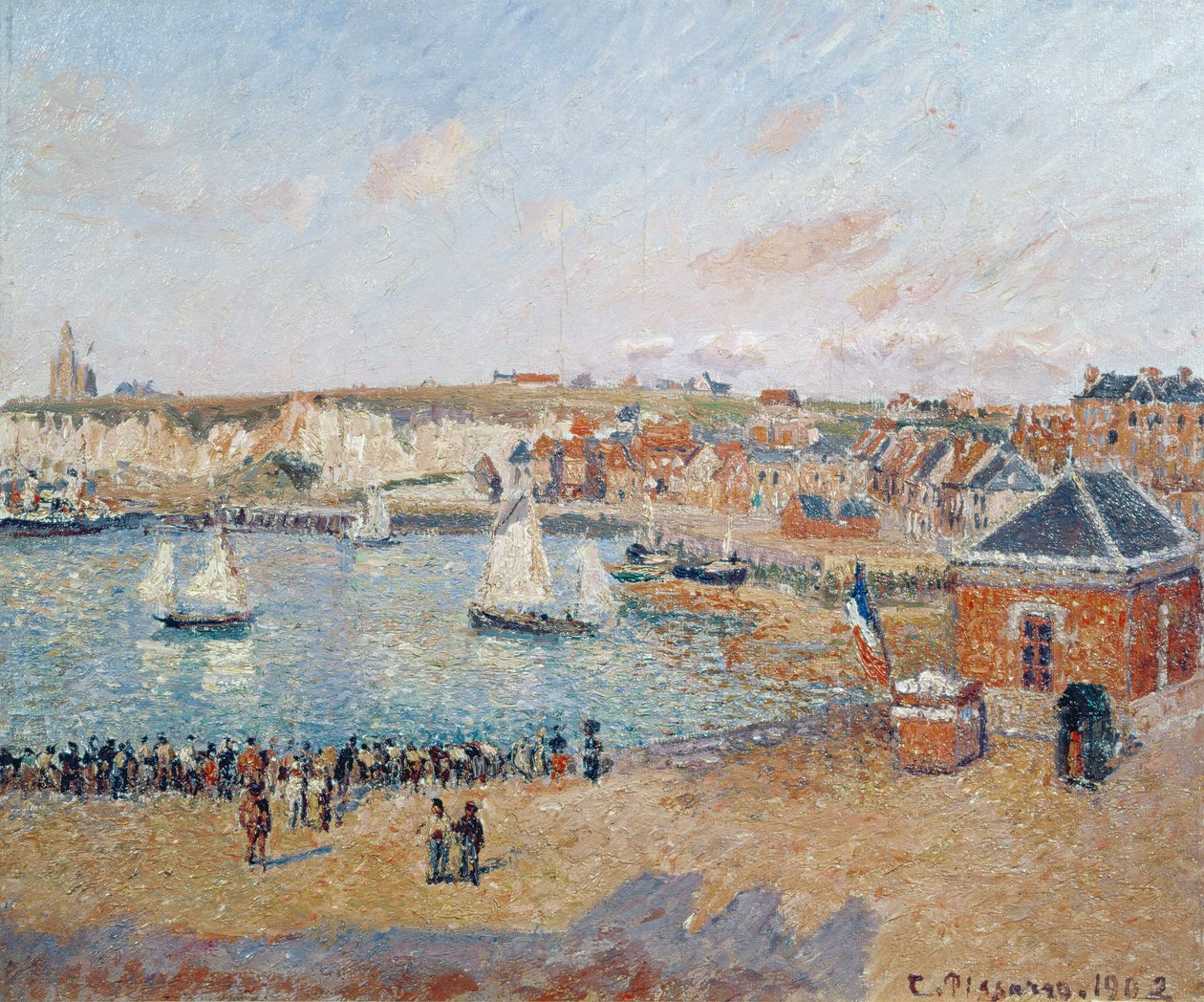 O porto exterior em Dieppe, 1902 de Camille Jacob Pissarro