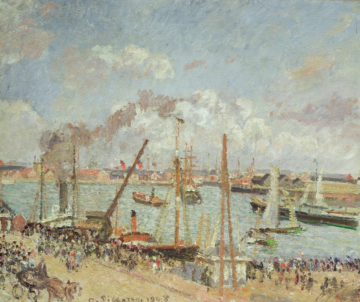 O porto de Le Havre, tarde, sol, 1903 de Camille Jacob Pissarro