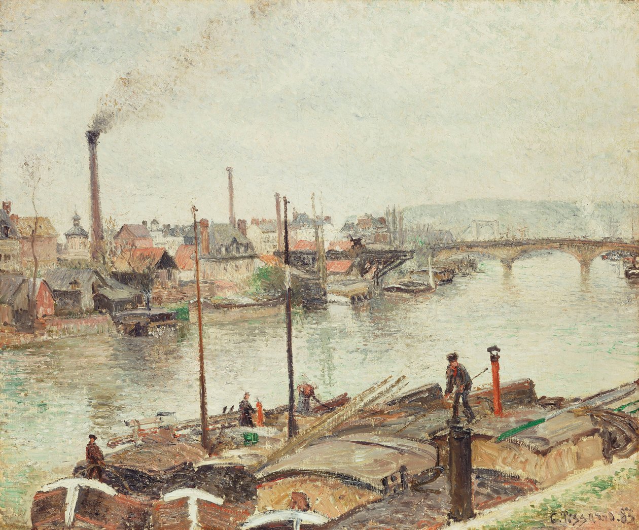 O porto de Rouen, 1883 de Camille Jacob Pissarro