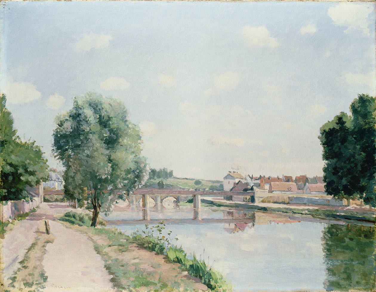 A ponte ferroviária, pontoise de Camille Jacob Pissarro