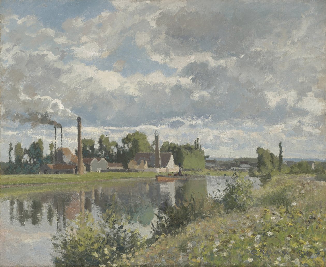 O rio Oise perto de Pontoise, 1873 de Camille Jacob Pissarro