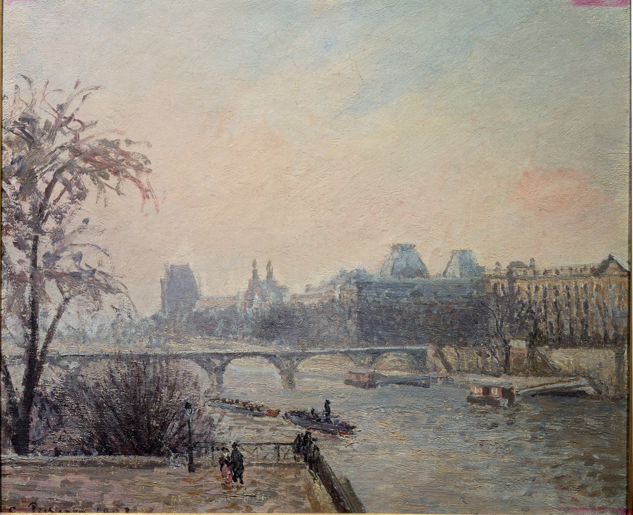 O Sena e o Louvre (óleo sobre tela de Camille Jacob Pissarro