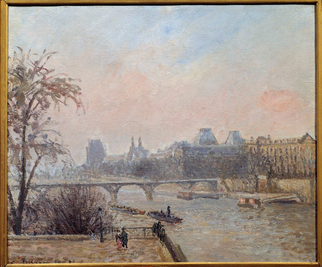 O Sena e o Louvre em 1903 Pintura de Camille Pissarro (1830-1903