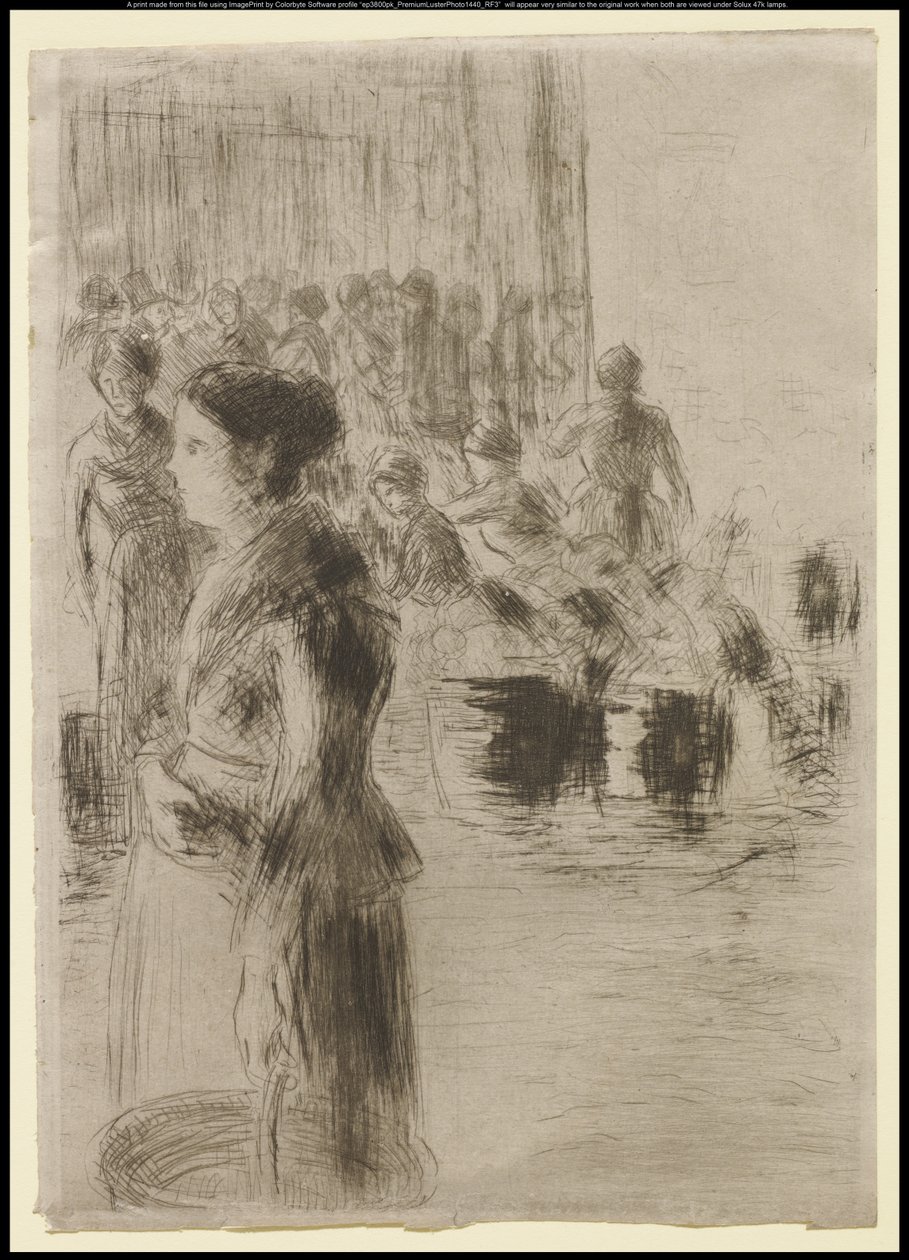 O Marketing da Serva, 1888 de Camille Jacob Pissarro
