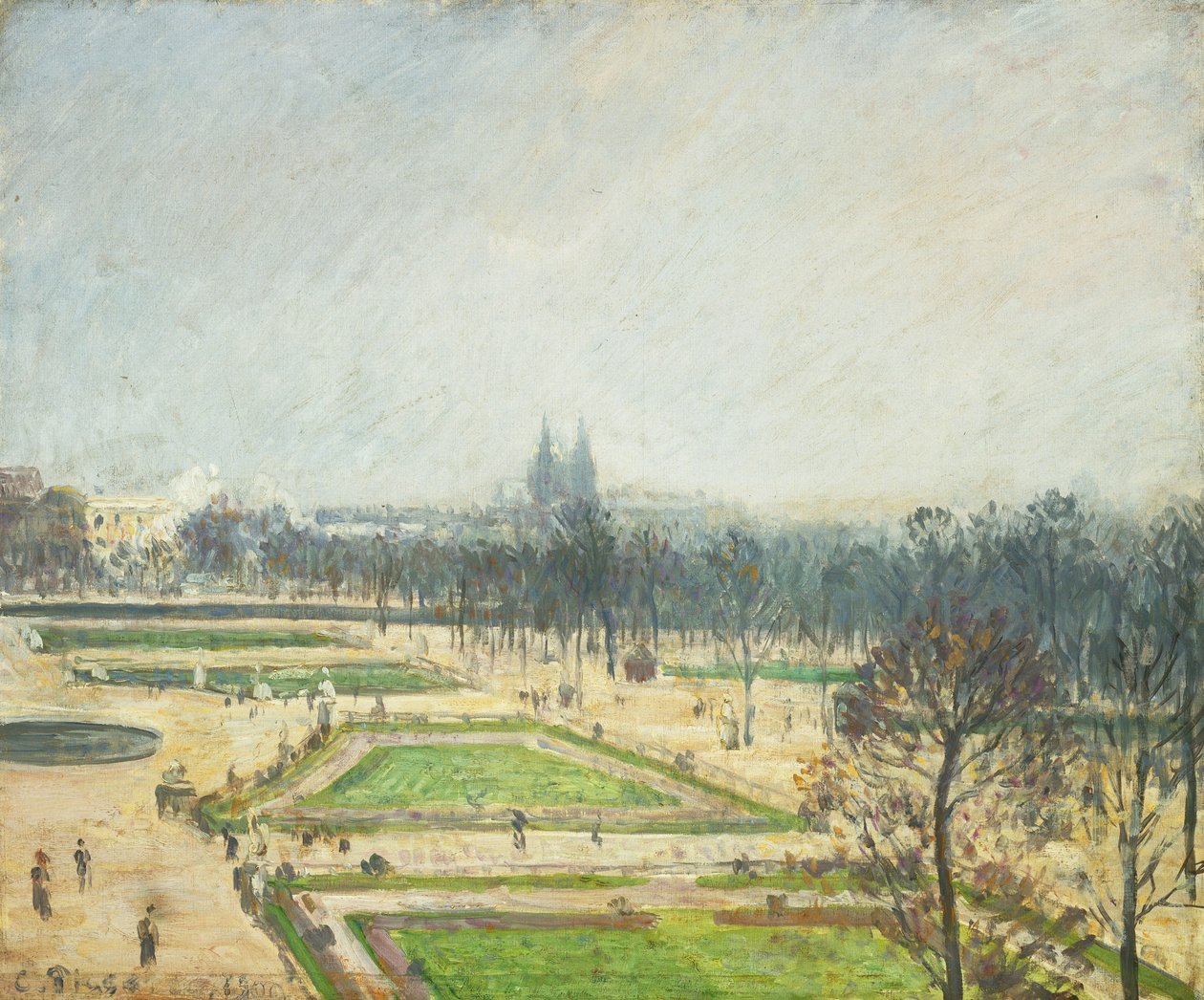 As lagoas das Tulherias, névoa; Bacia das Tulherias, Névoa, 1900 de Camille Jacob Pissarro