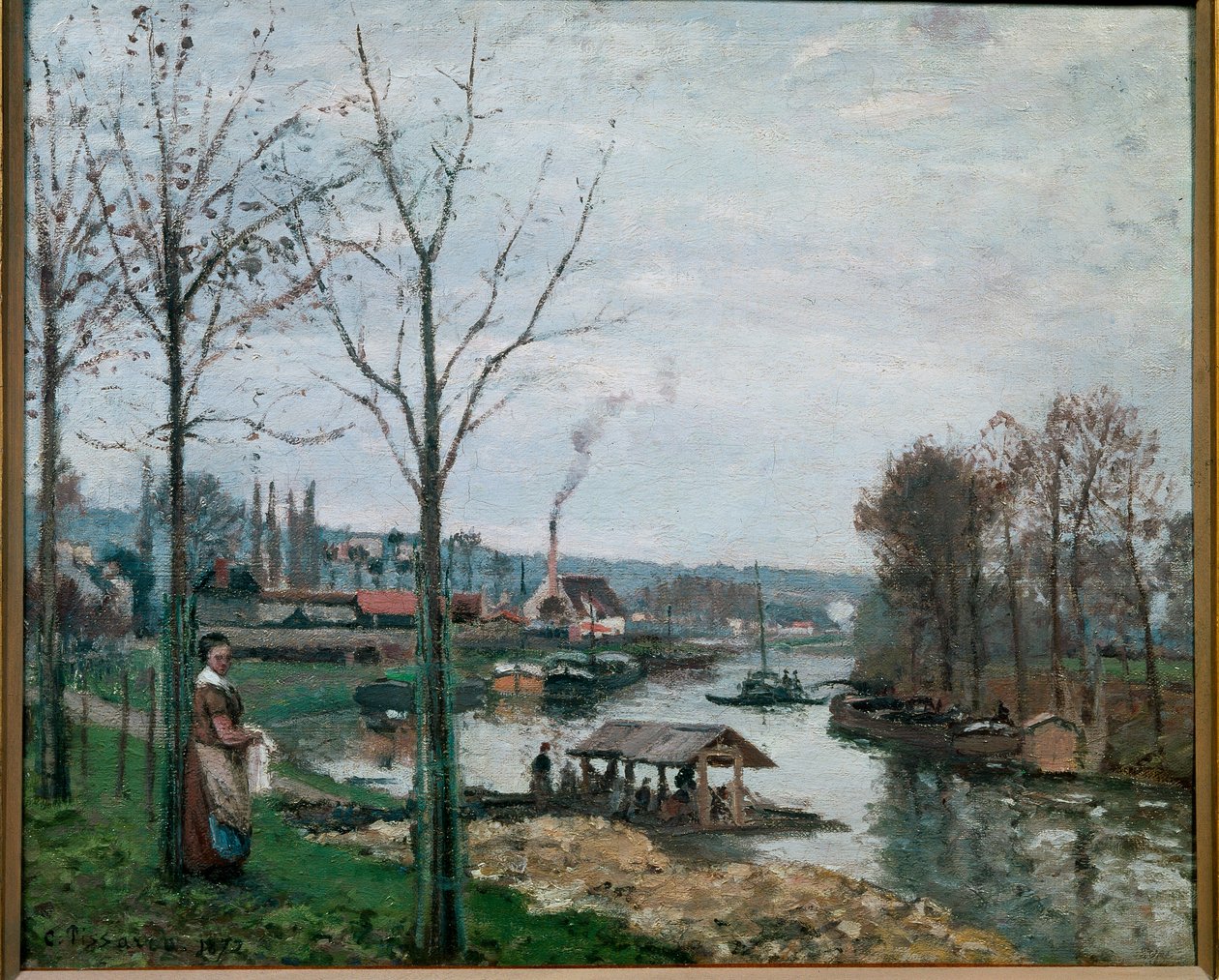 A Casa de Lavagem em Port Marly de Camille Jacob Pissarro
