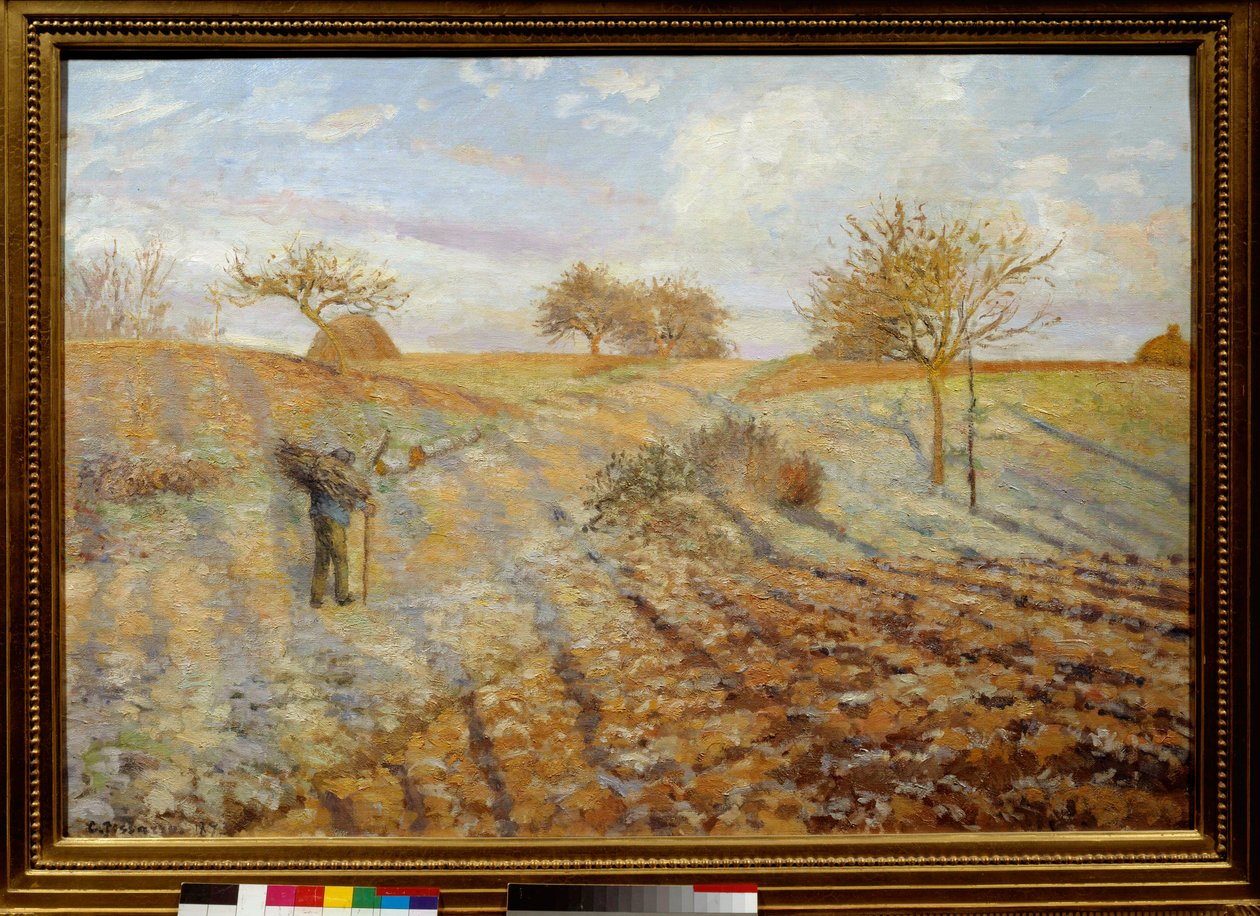 Pintura Gelee Branco de Camille Pissarro (1830-1903). 1873 Sol. 0,65x0,93 m. Paris, Musee d