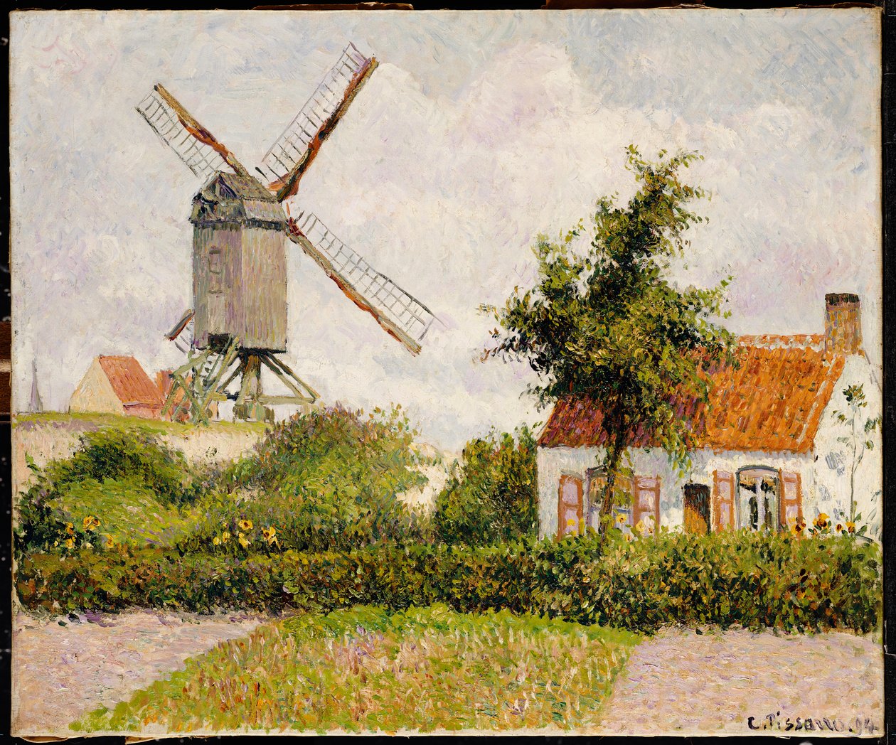 Moinho de vento em Knokke, Bélgica, 1894 de Camille Jacob Pissarro