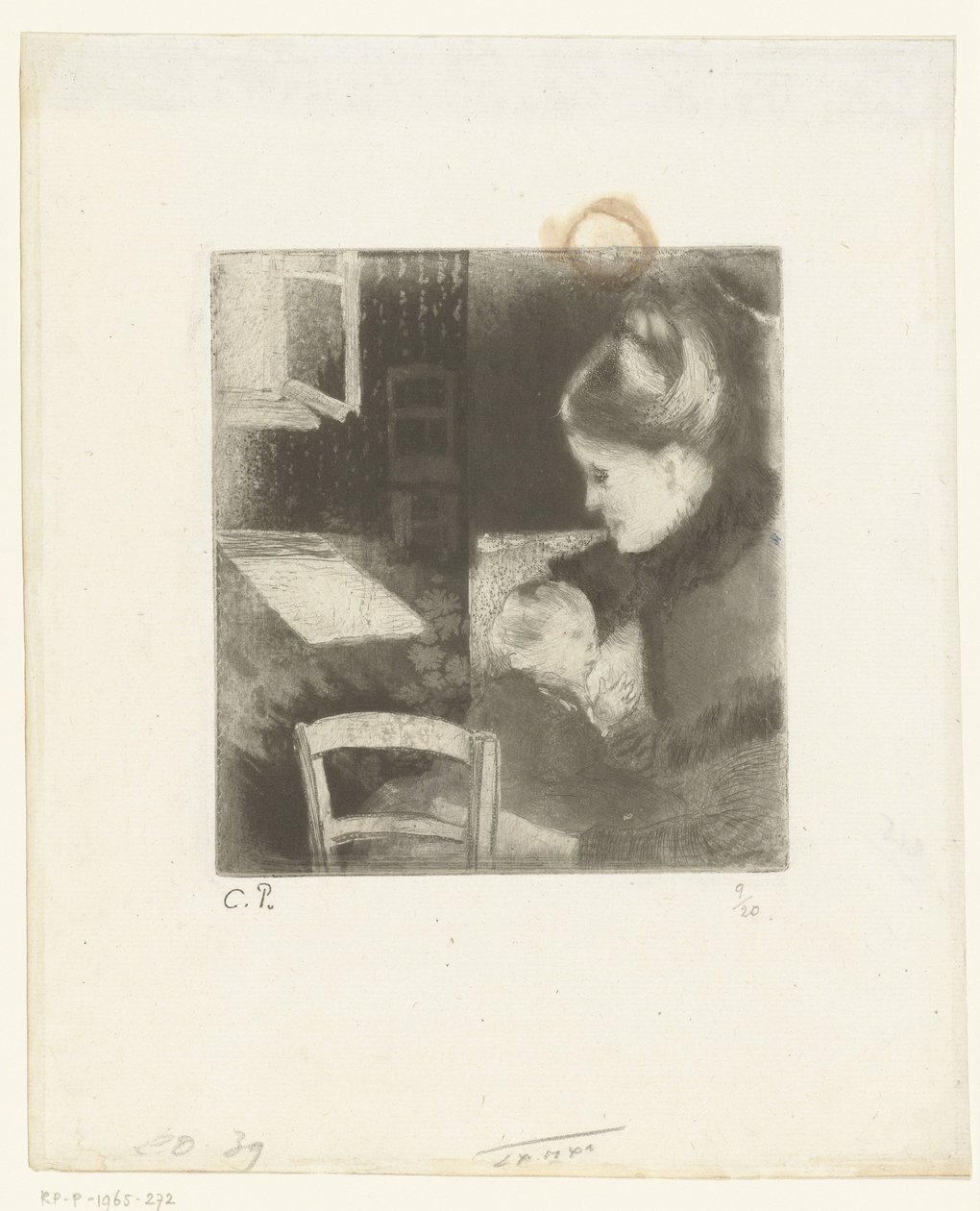 Mulher de enfermagem Enfant têtant sa mère de Camille Jacob Pissarro