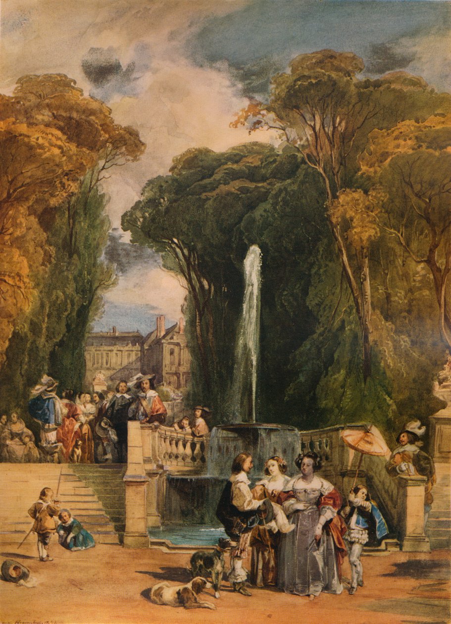 Jardim de um castelo francês, 1832, 1938 de Camille Joseph Etienne Roqueplan