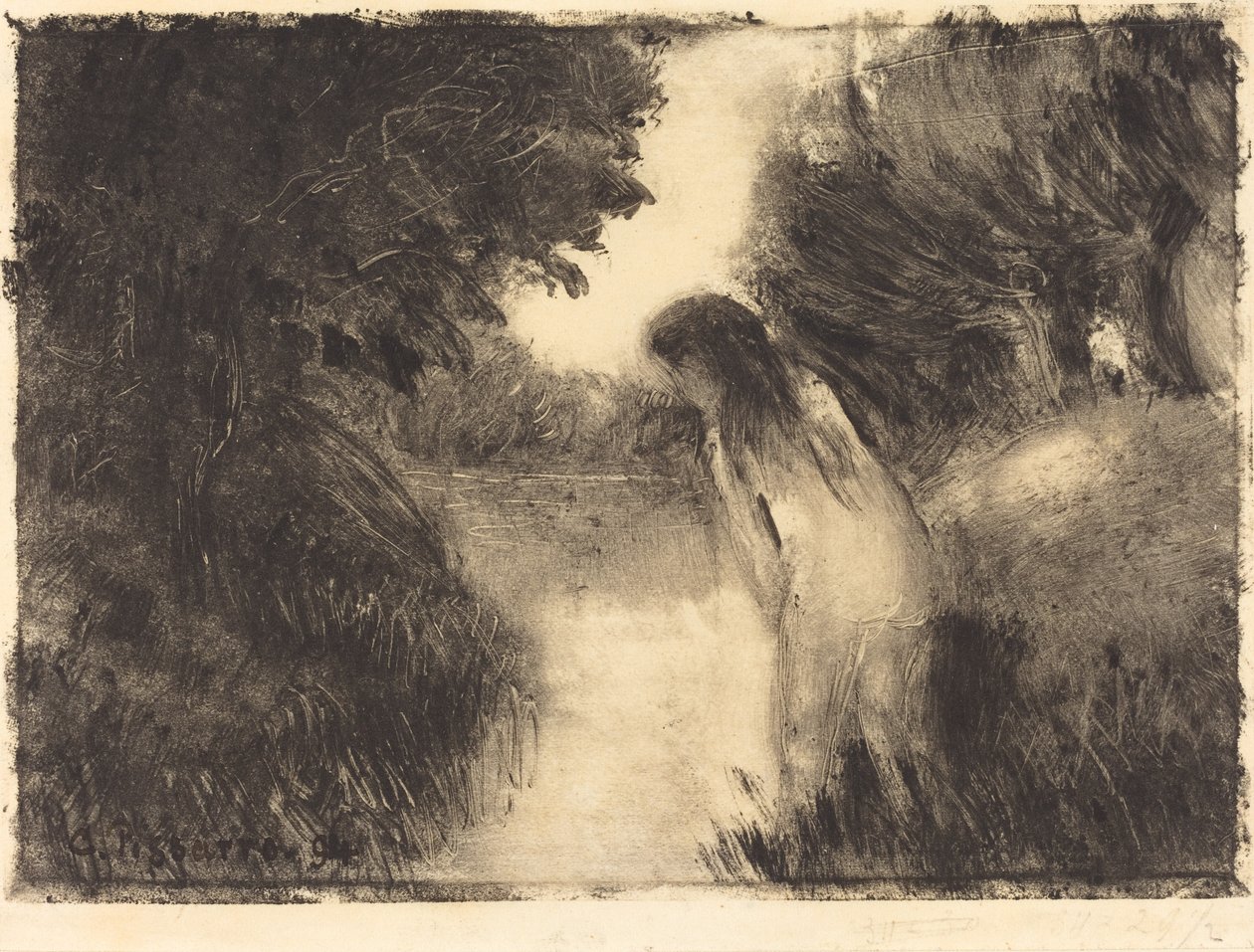 Um banhista, 1894. de Camille Pissarro