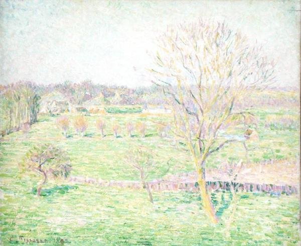 Um Campo com uma Nogueira na Primavera de Camille Jacob Pissarro